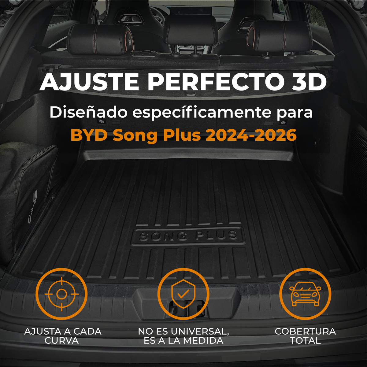 Tapete de Cajuela para BYD Song Plus 2024-2026 Tipo charola 3D a la Medida